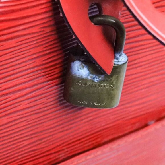 Louis Vuitton Epi Speedy 35 Red Satchel Handbag with Lock + Original Storage Bag - Picture 8 of 13